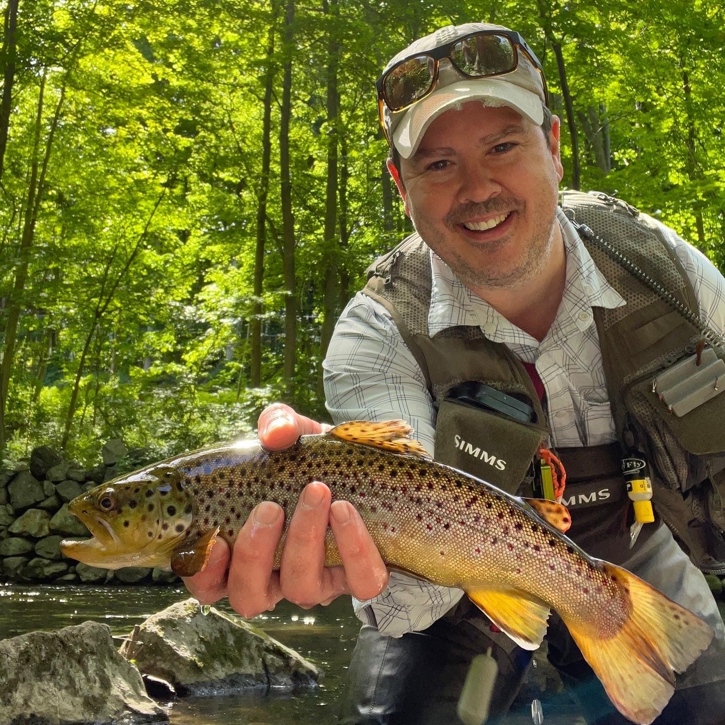 Colin Kearns with brown trout