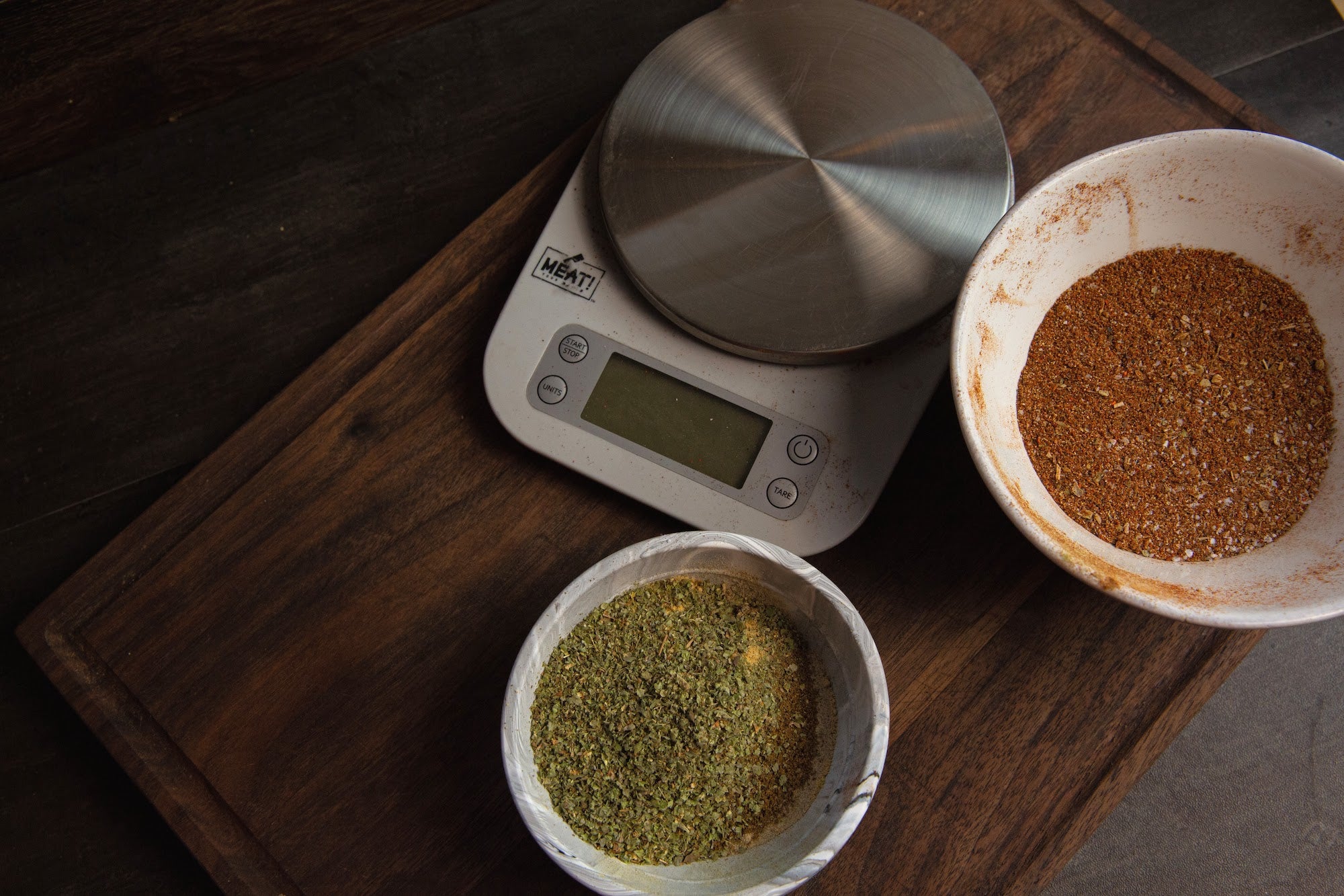 Cooking scale with spices.