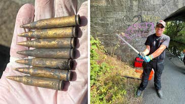 Scottish Magnet Fishermen Find Samurai Sword and Large Caliber Rifle Ammo in City Canal