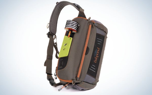 Fishpond Flathead is the best fly fishing sling pack with net holders.