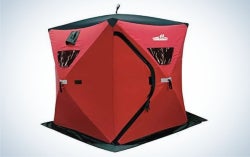 Thunder Bay Ice Cube 3 is the best ice fishing shelter for two people.