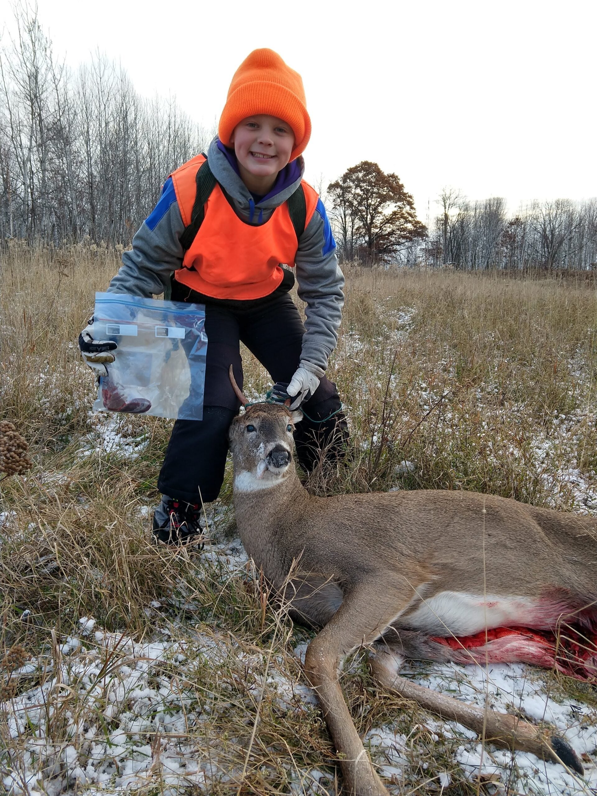 This young hunter submitted his deer spleen to the MDNR for testing after a successful hunt, 