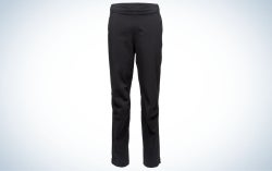 Black Diamond Stormline Stretch are the best rain pants for hiking.