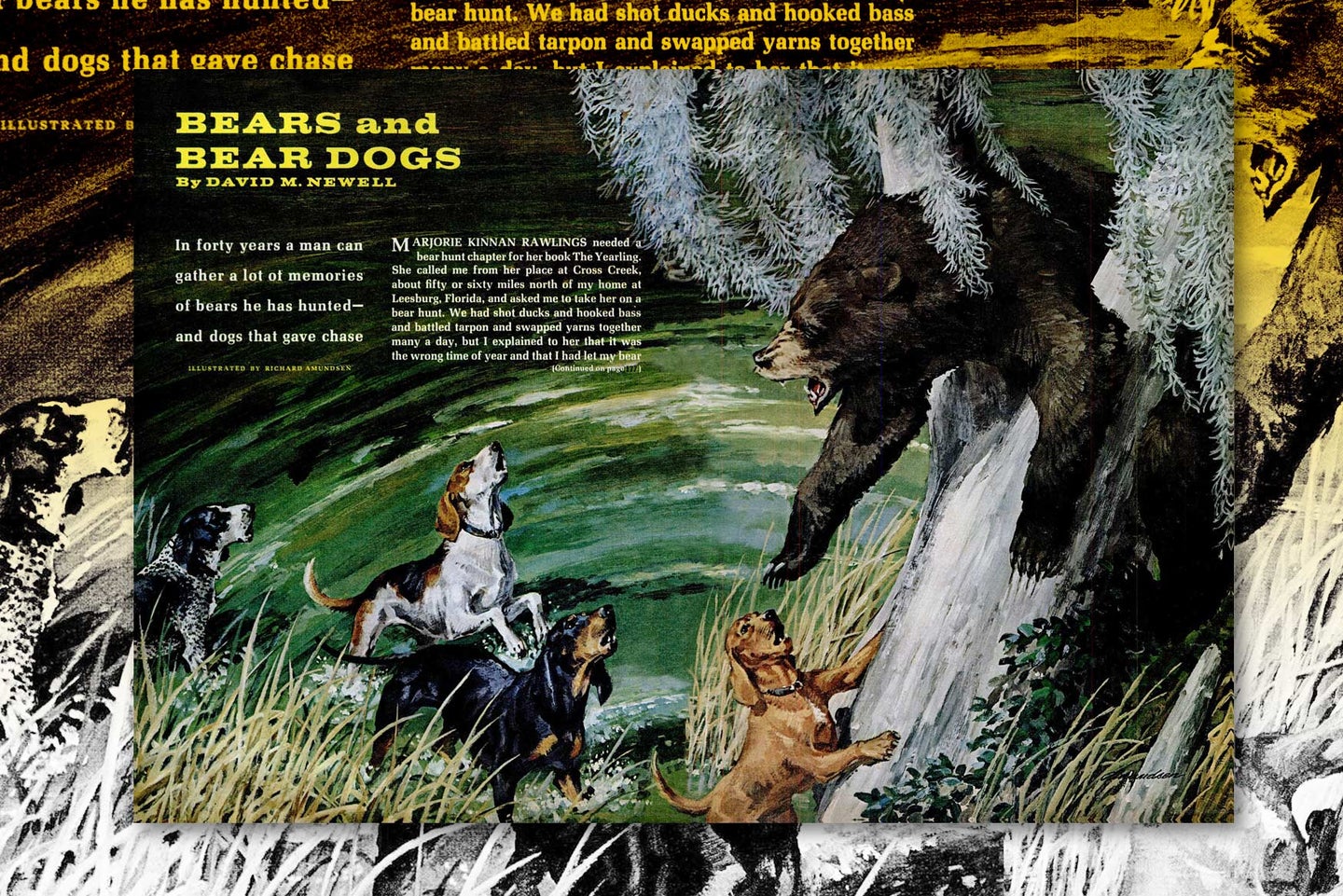 Vintage bear hunting story in Field & Stream
