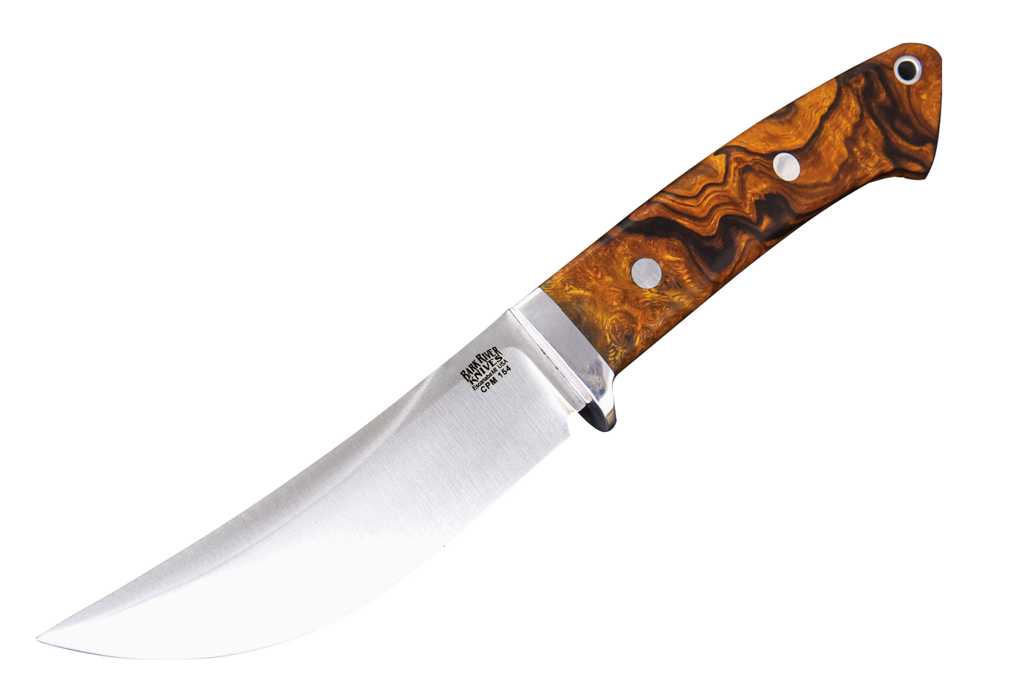 Knife with a trailing point blade style