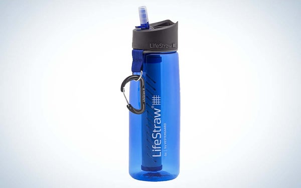 water bottle with life straw
