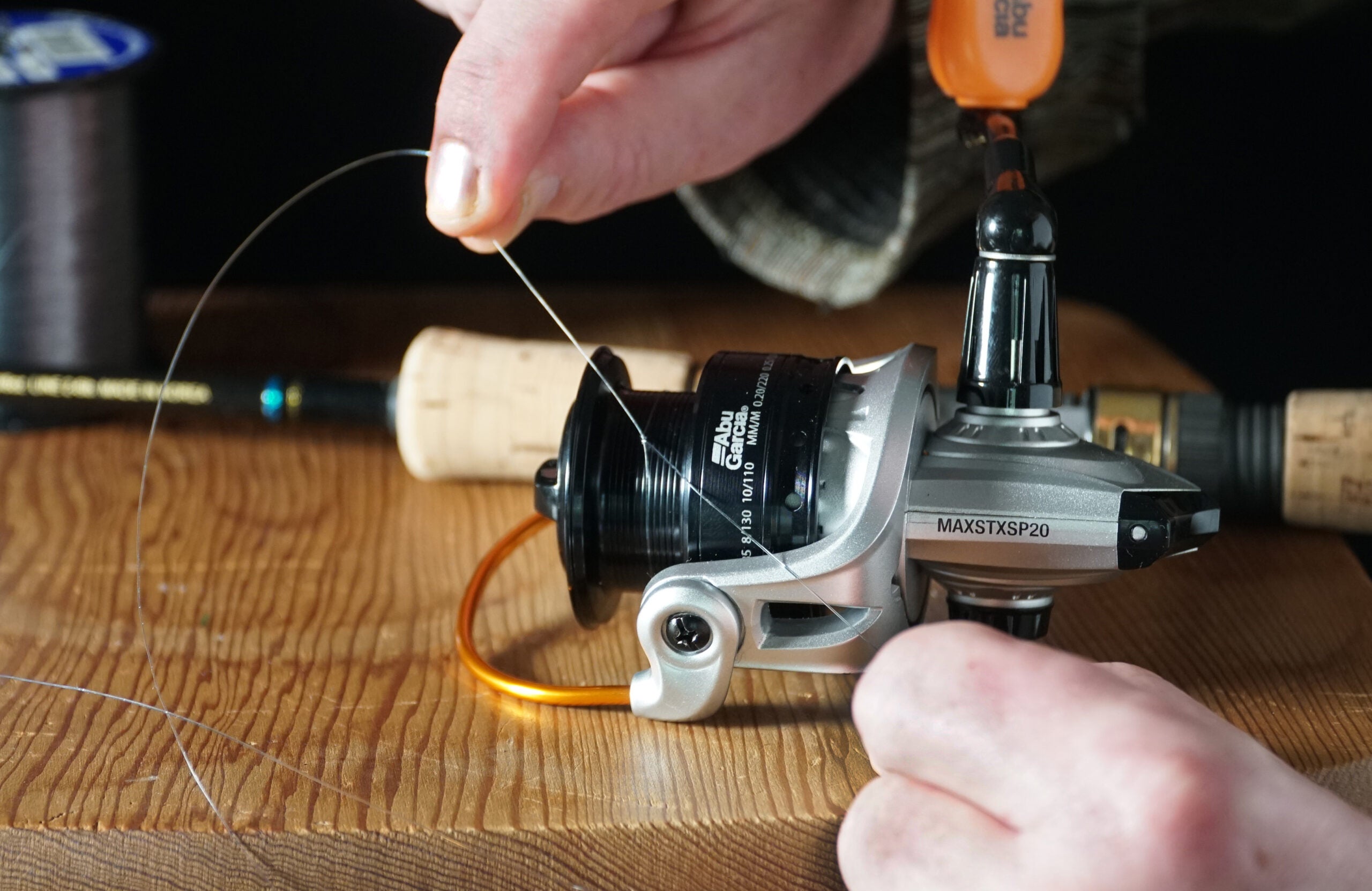 how to spool a spinning reel, step three