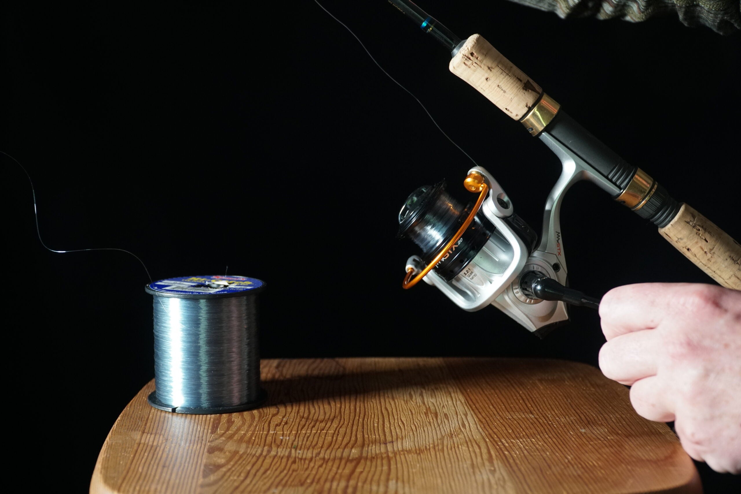 how to spool a spinning reel, step four