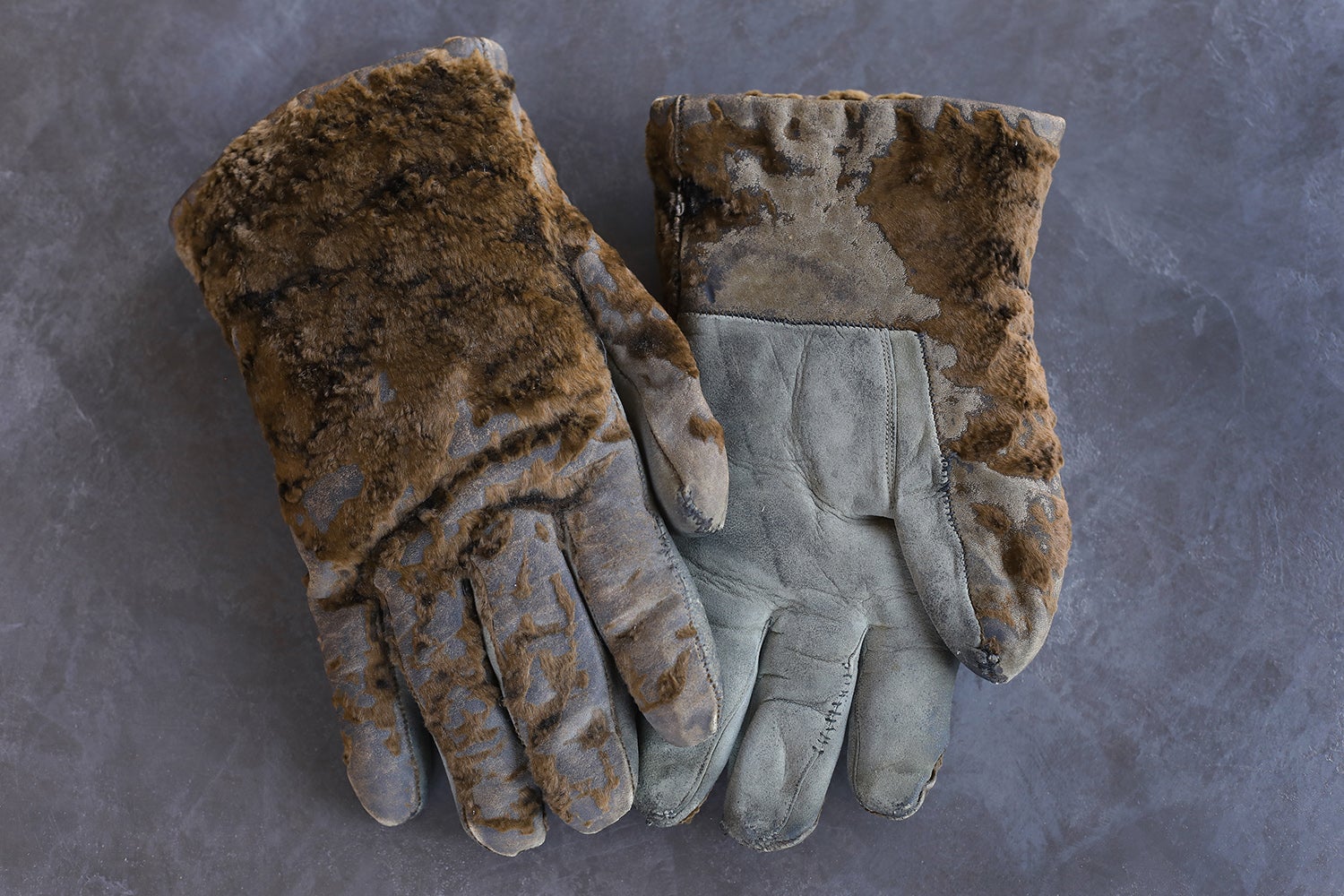 Black bear skin gloves.