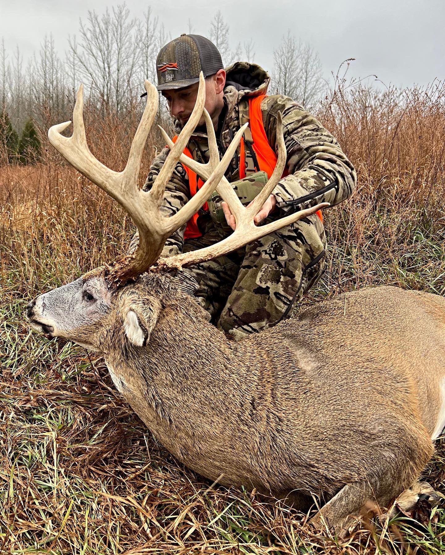 hunter with huge buck