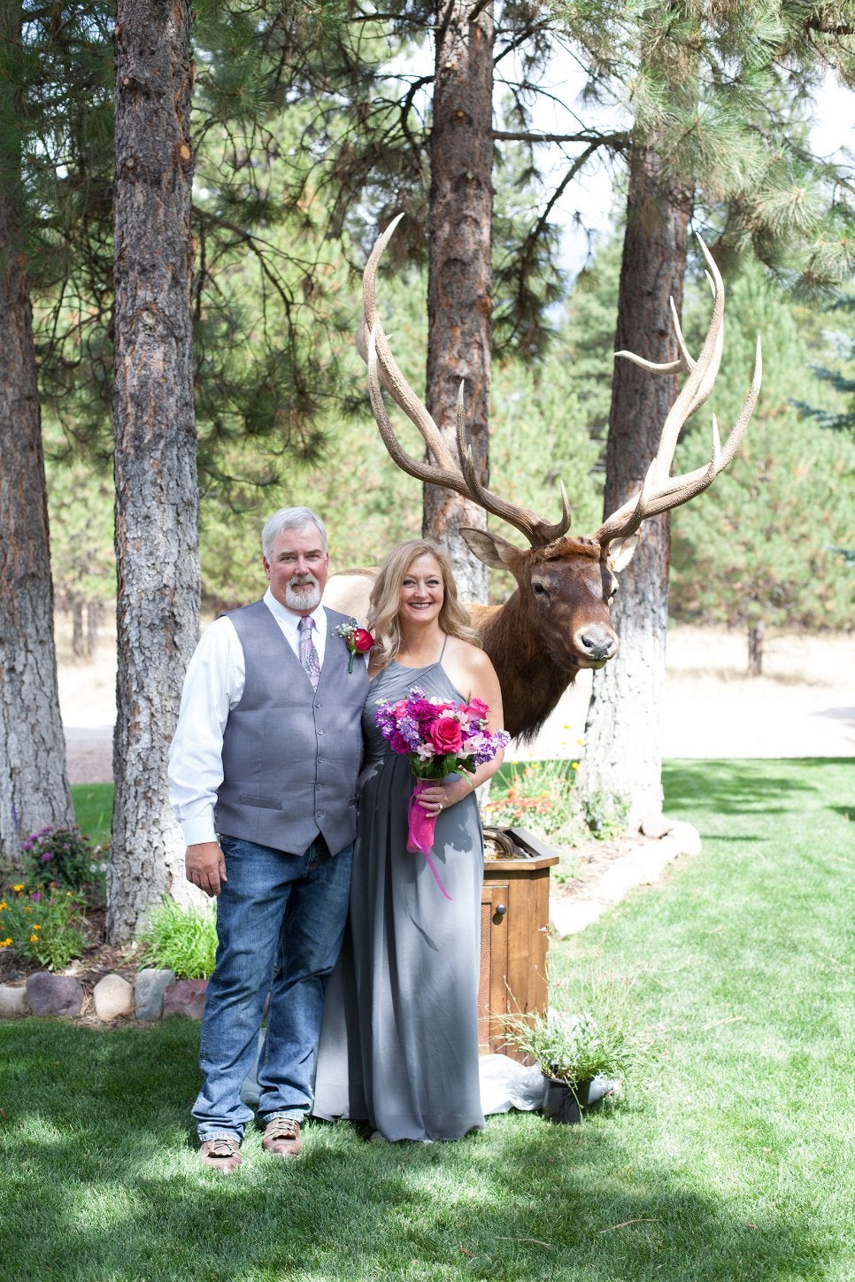 Steve Felix with his wife and bull