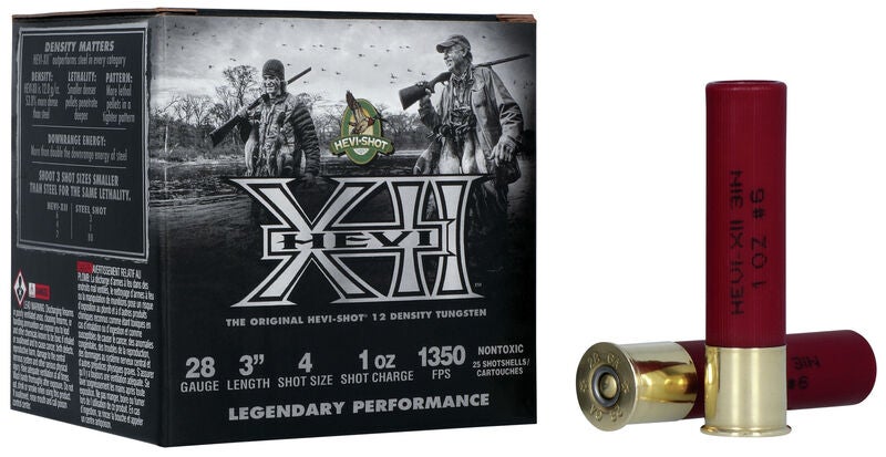 28-Gauge HeviShot Hevi XII shotgun shells.