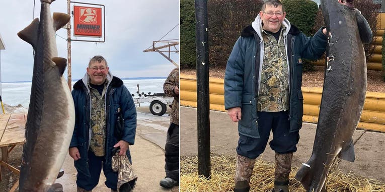 Wisconsin Angler Spears Enormous 177-pound Sturgeon Through the Ice on Lake Winnebago