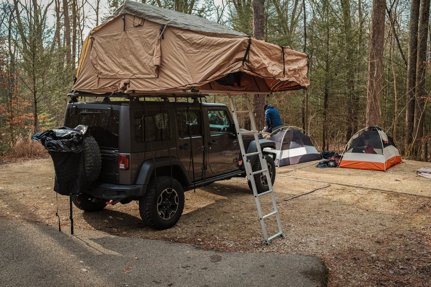 car with roof top tent