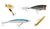 photo of four key lures for creek fishing