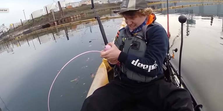 Watch a Kayak Angler Catch a Massive Sturgeon on a Kid’s “Barbie Rod”