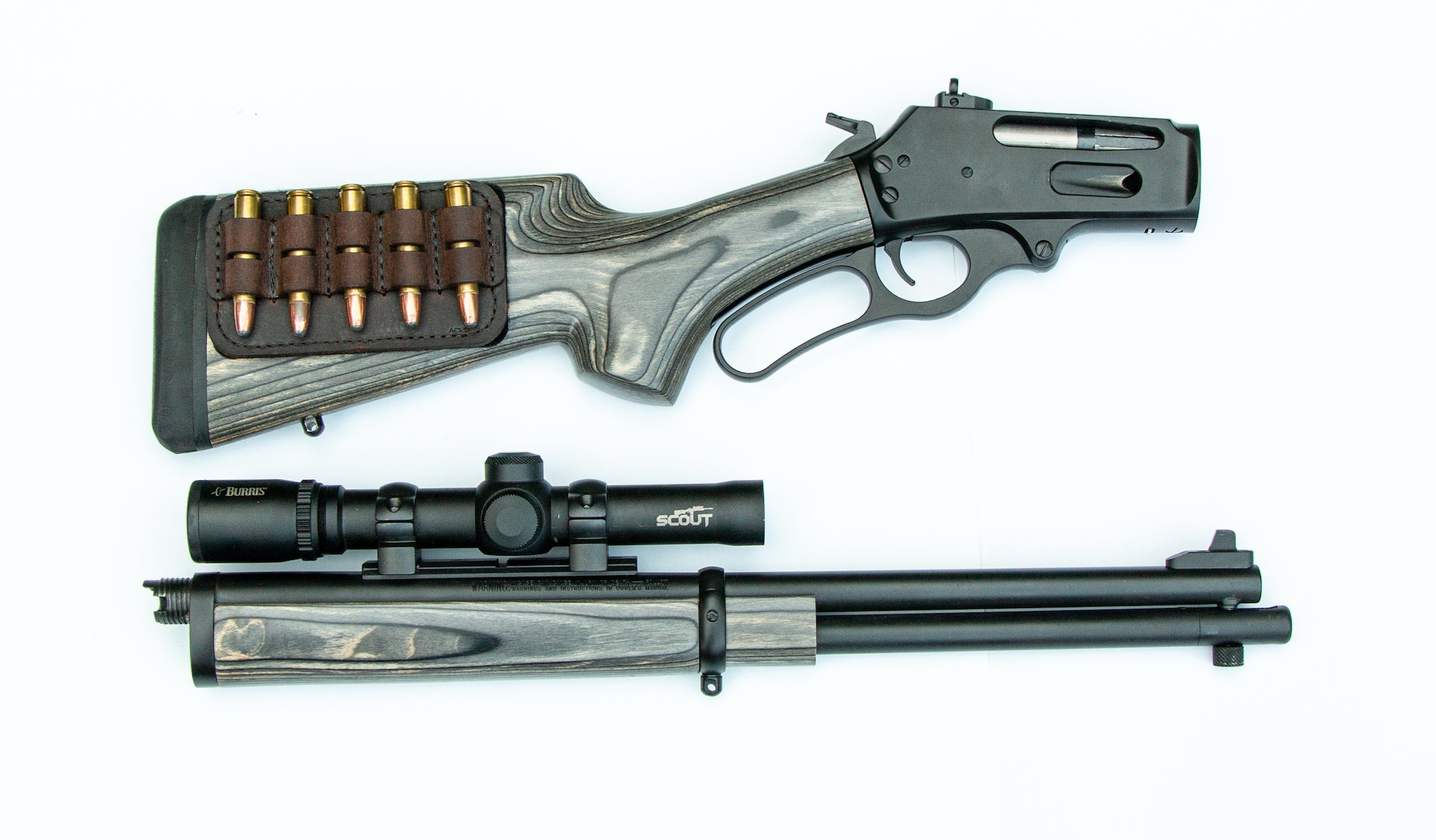 take-down lever-action rifle