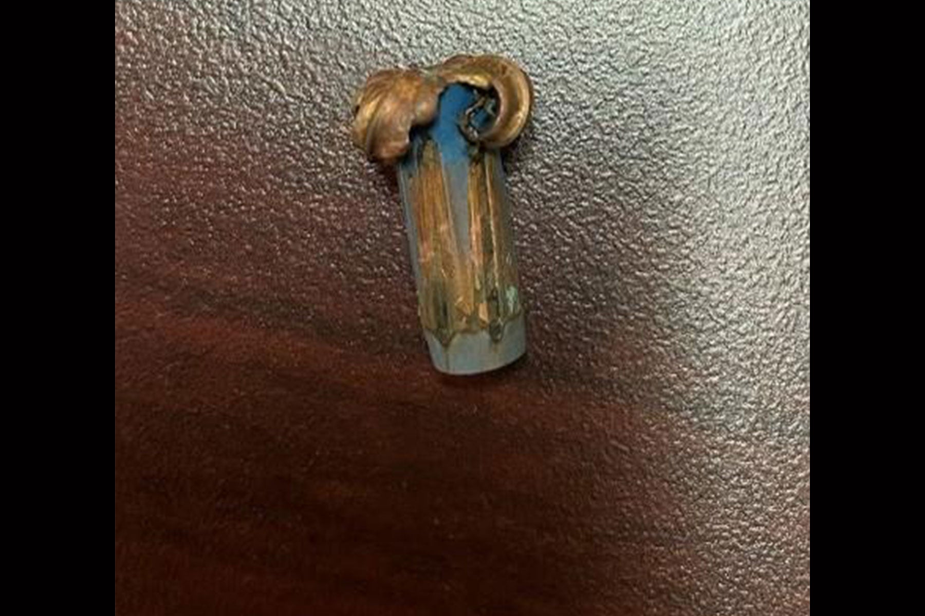 This bullet was retrieved from an elk carcass at the scene of the crime. 