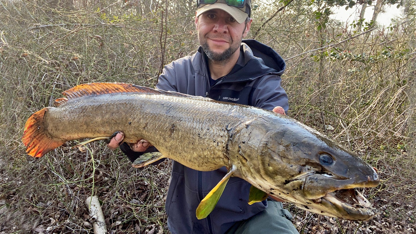 photo of author with a bowfin
