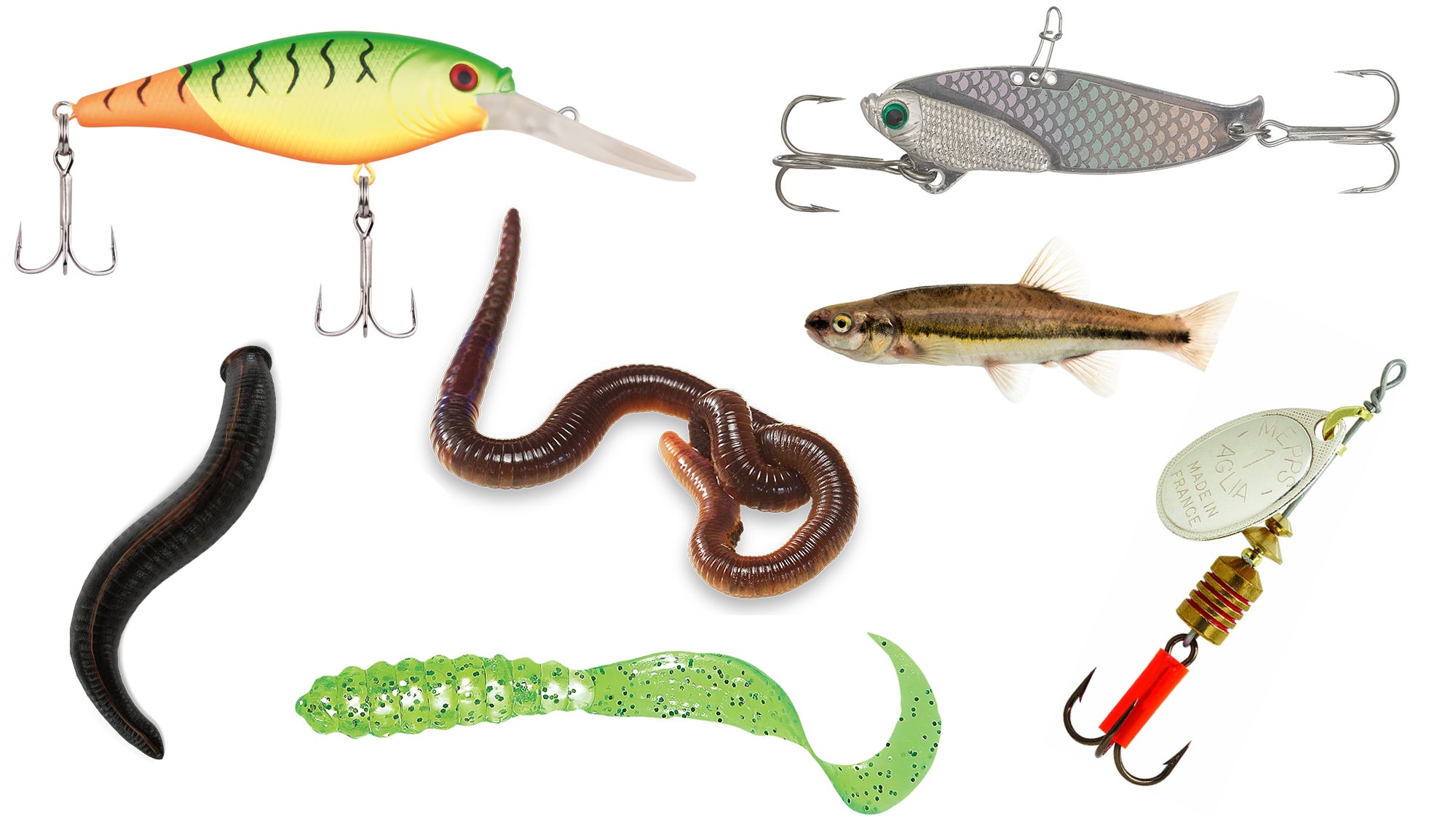 a section of top walleye baits and lures