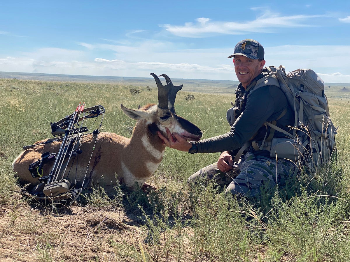 hunter with pronghorn