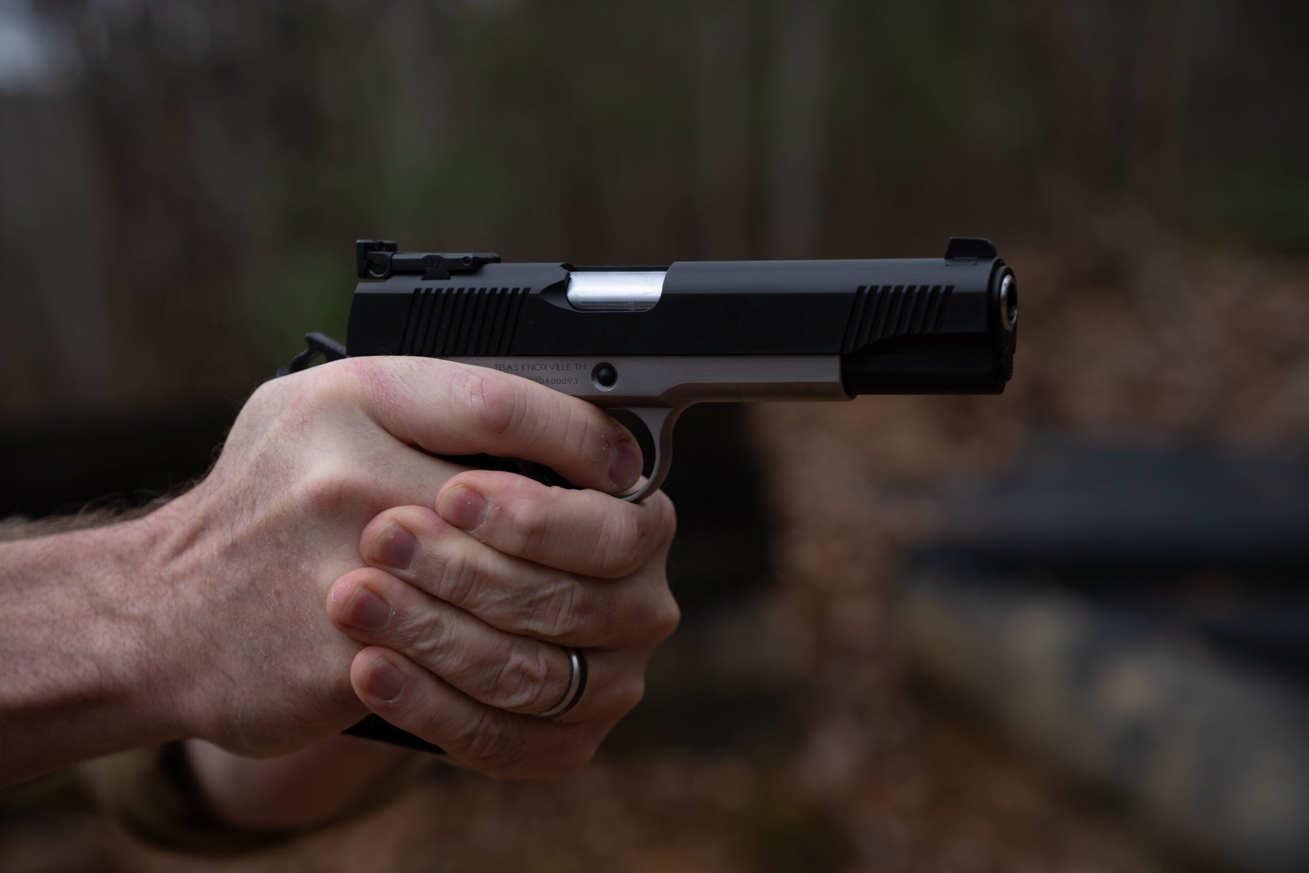 photo of a 1911 single-action pistol