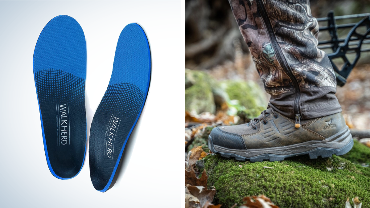 WalkHero insoles in a pair of Irish Setter hiking and hunting boots