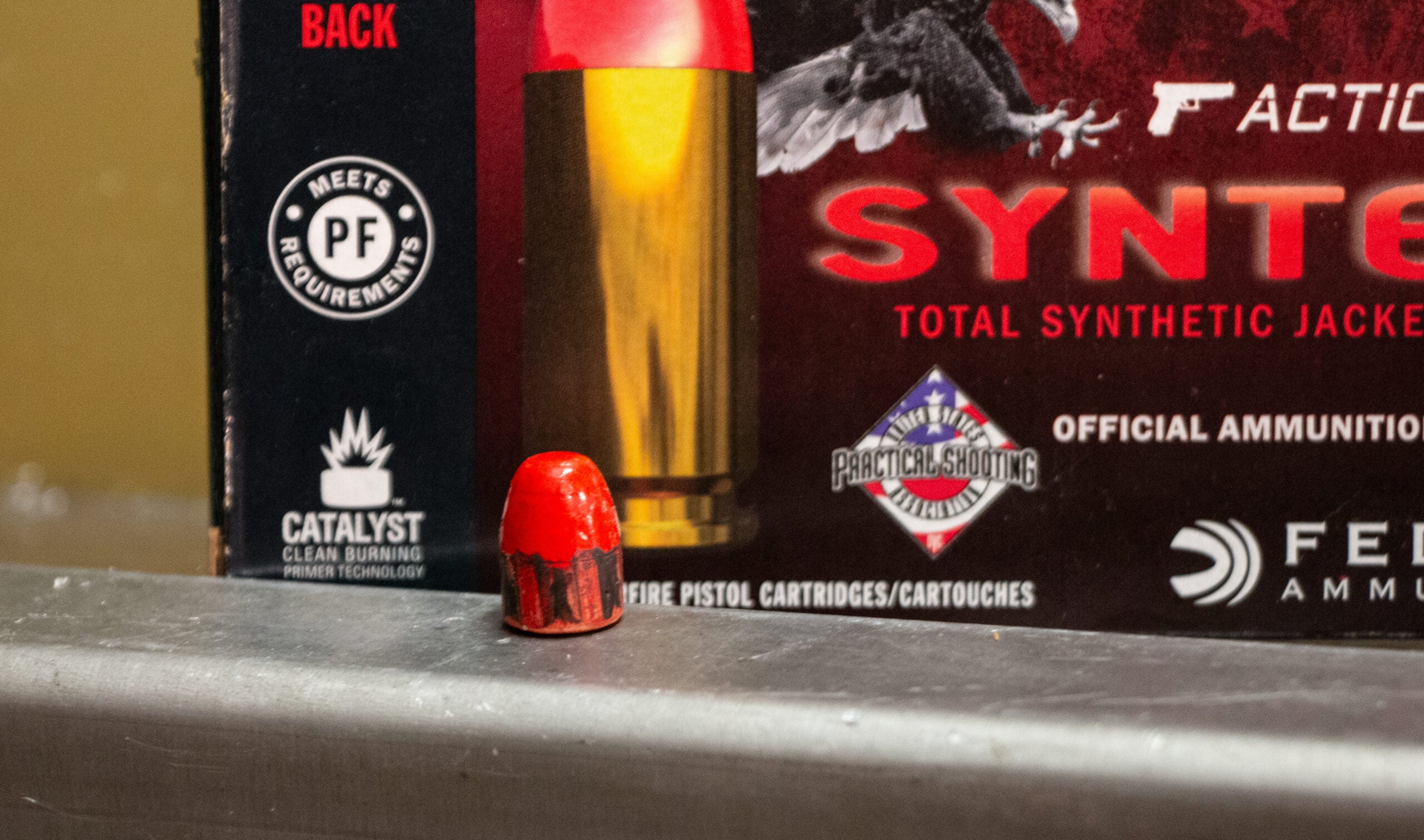 photo of a Federal Syntech bullet with nylon coating