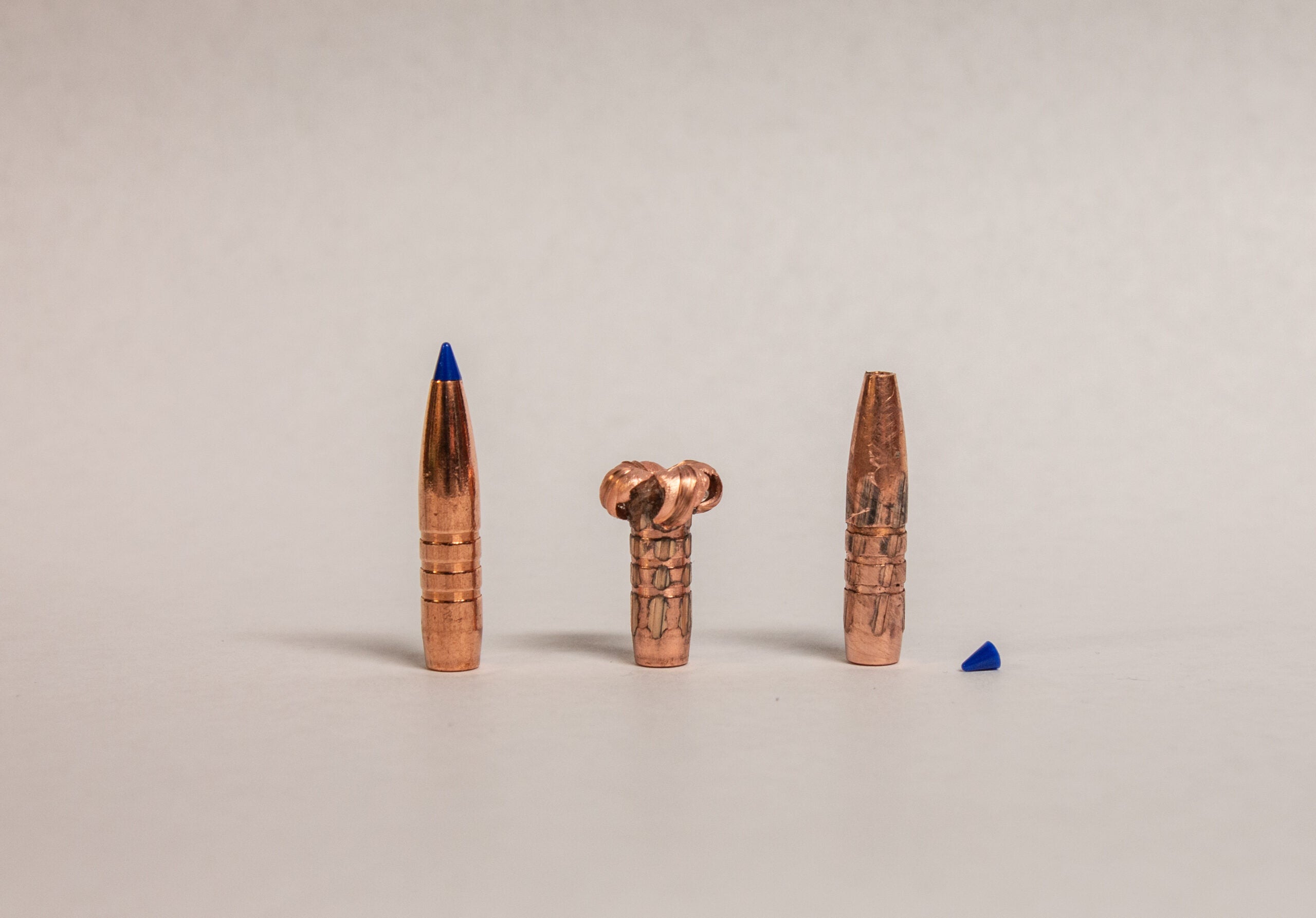 photo of three all-copper bullet