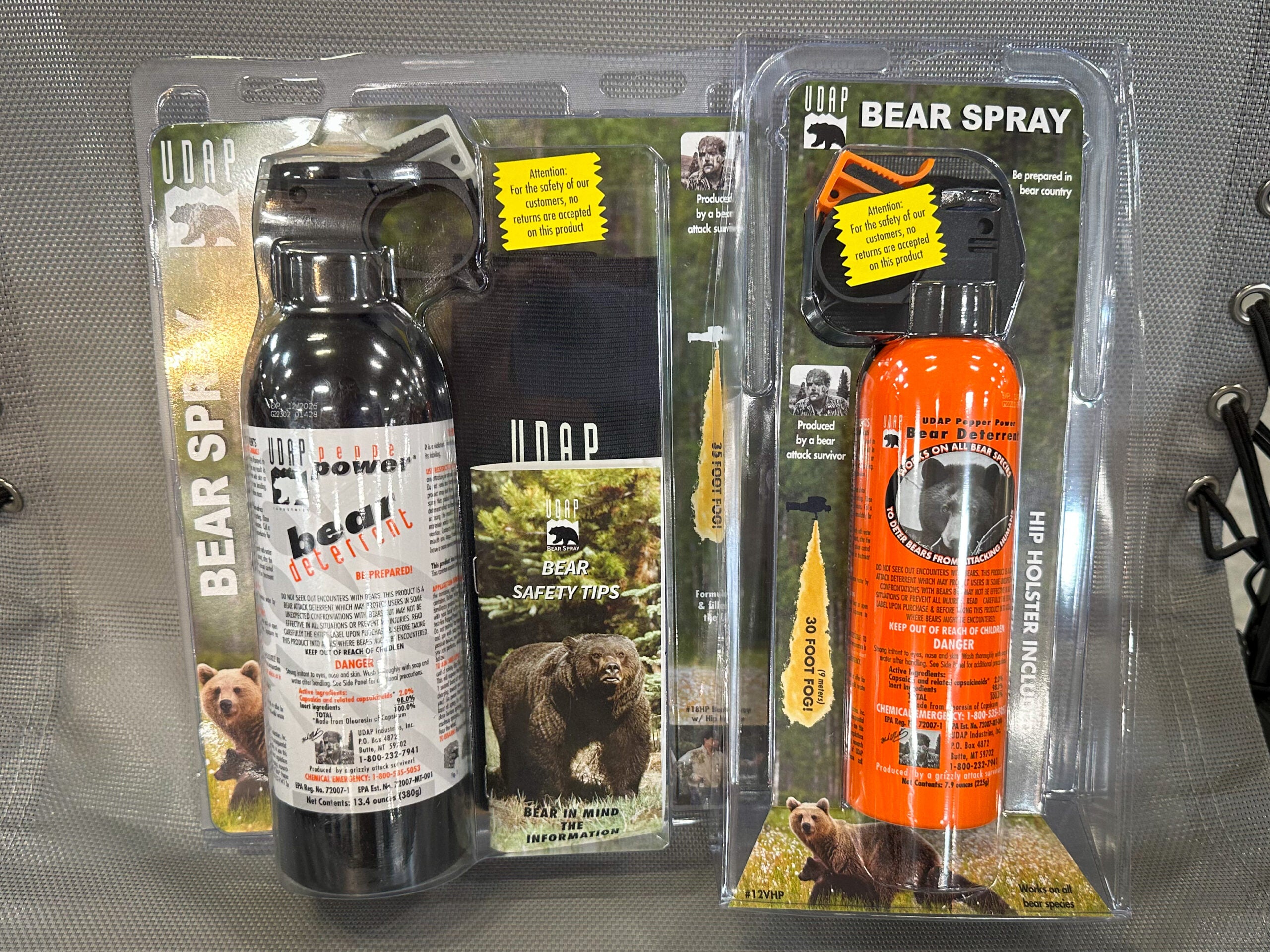 canisters of bear spray