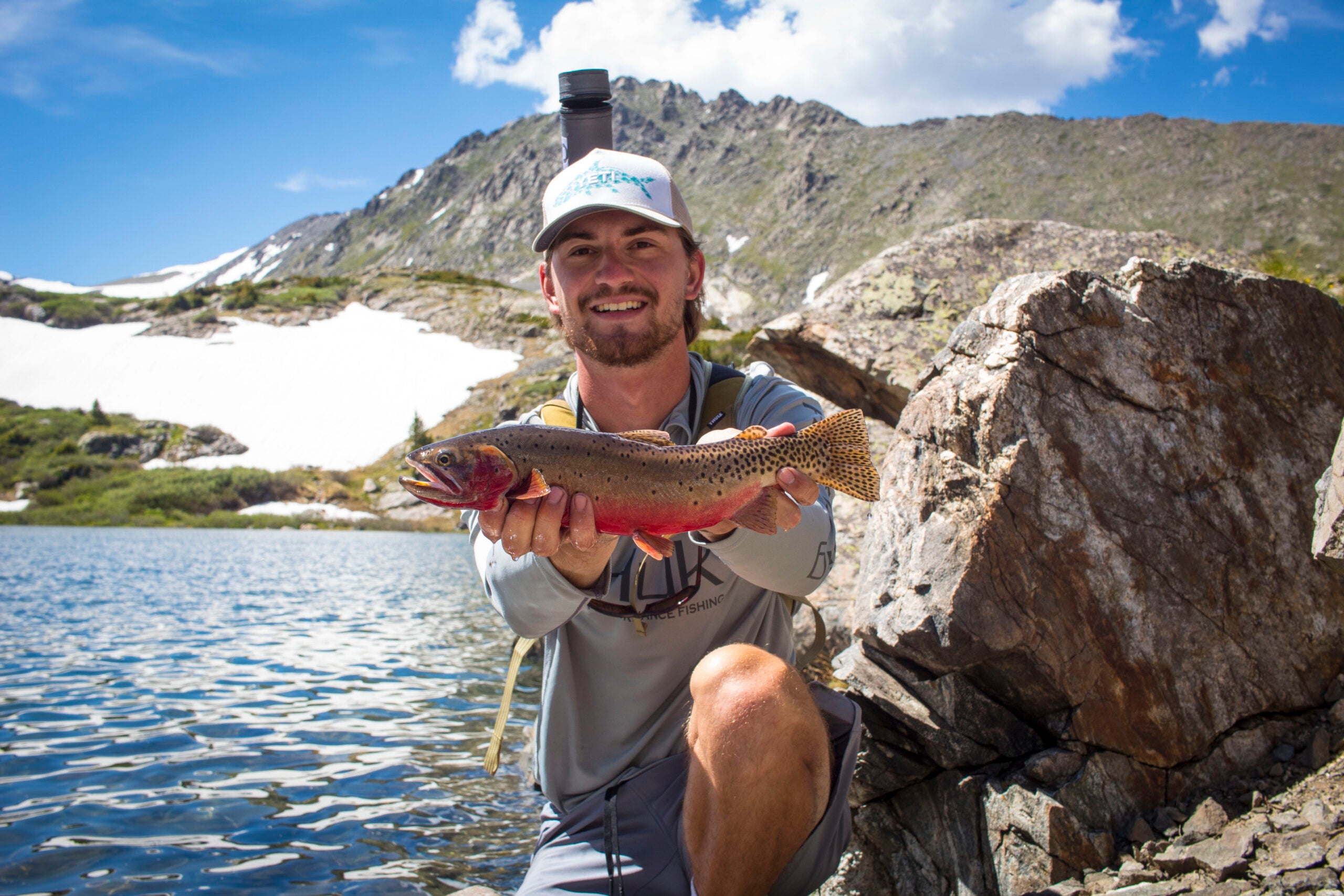 Jeff Browne with a 16-inch Colorado Cutthroat caught on the Orvis Clearwater rod.