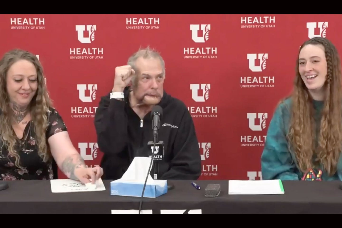 Rudy Noorlander responds to questions during a recent press conference at a hospital in Utah. 