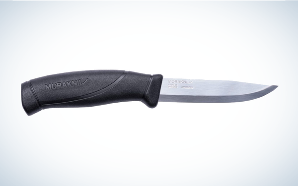 Morakniv Companion Sandvik Fixed Blade Knife on gray and white background