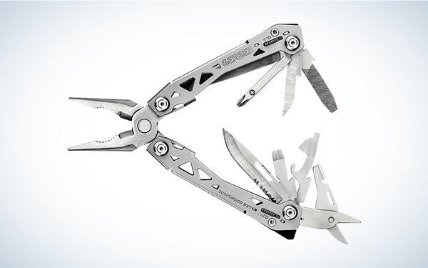 Gerber Gear Suspension-NXT 15-in-1 Multi-Tool on gray and white background