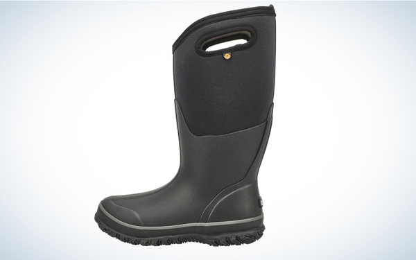 Bogs Classic Tall Wide Calf Rain Boot on gray and white background