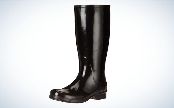 Chooka Polished Tall Rain Boot on gray and white background