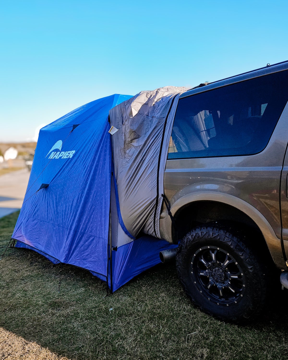 Napier Sportz SUV Tent set up on Ford Excursion