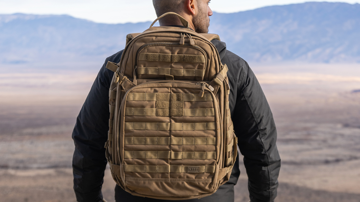 Man wearing 5.11 Tactical Rush 2.0 Backpack