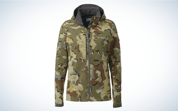 KUIU Women's Guide DCS Jacket on gray and white background