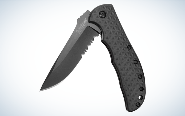 Kershaw Volt II Pocket Knife on gray and white background