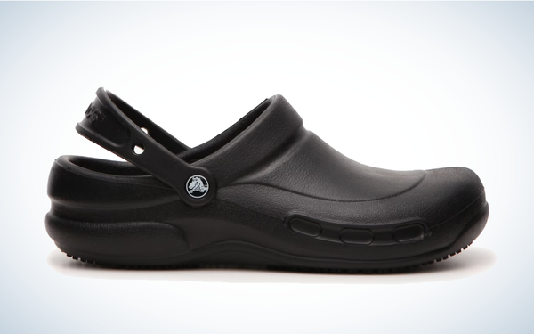 Crocs Bistro Work Clog on gray and white background