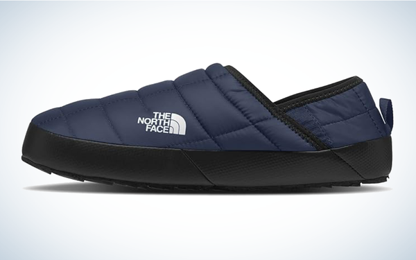 The North Face Thermoball Traction Mule on gray and white background