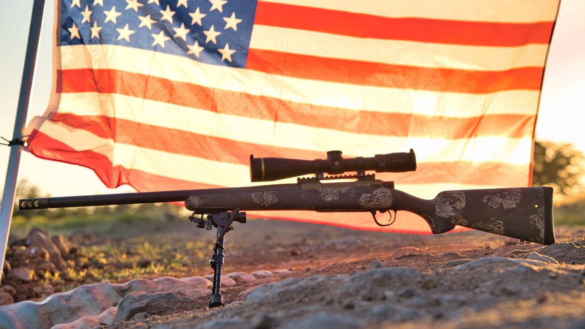 Christensen Arms Rifle with American Flag in the background
