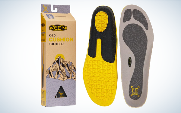 Keen K-20 Outdoor Plus Insoles on gray and white background