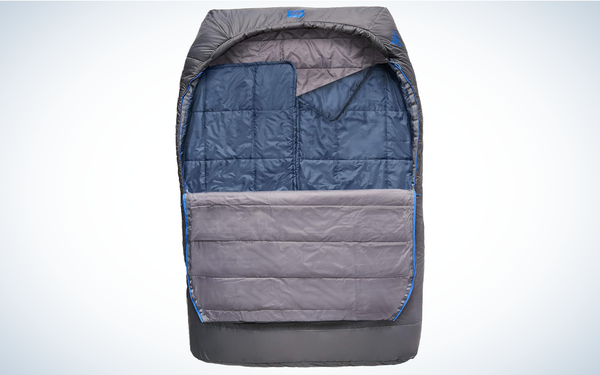 Kelty Tru.Comfort Doublewide Sleeping Bag on gray and white background