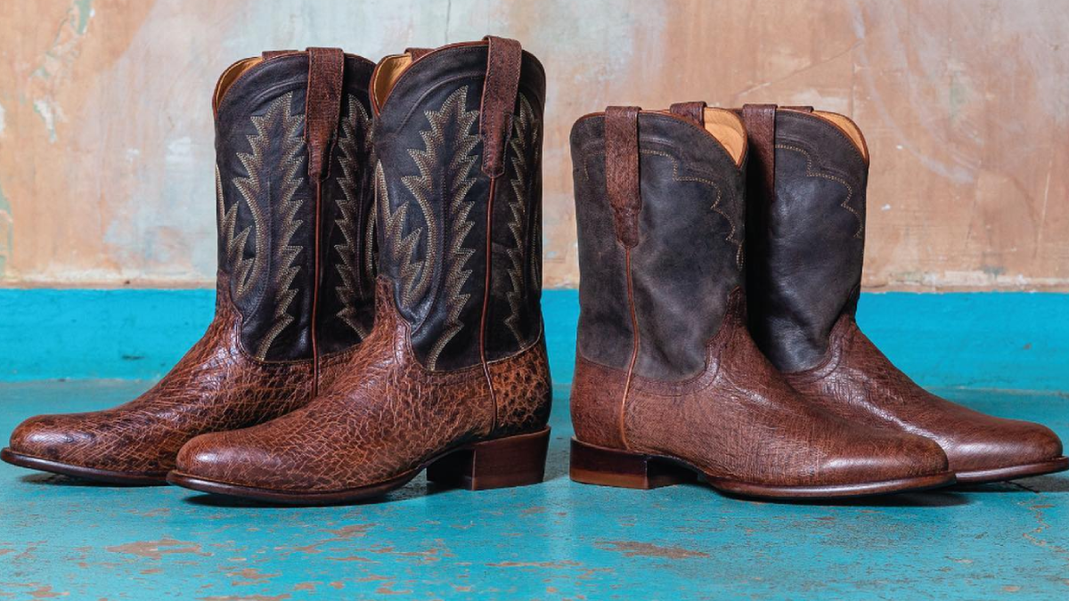 Two pairs of Tecovas cowboy boots