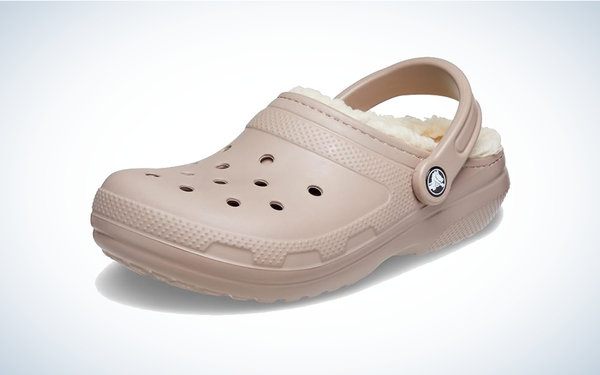 Crocs Classic Lined Clog on gray and white background