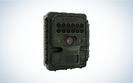 Reconyx Hyperfire 2 trail camera on blue and white background