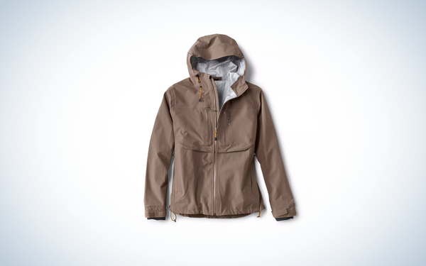 Orvis Clearwater jacket on blue and white background