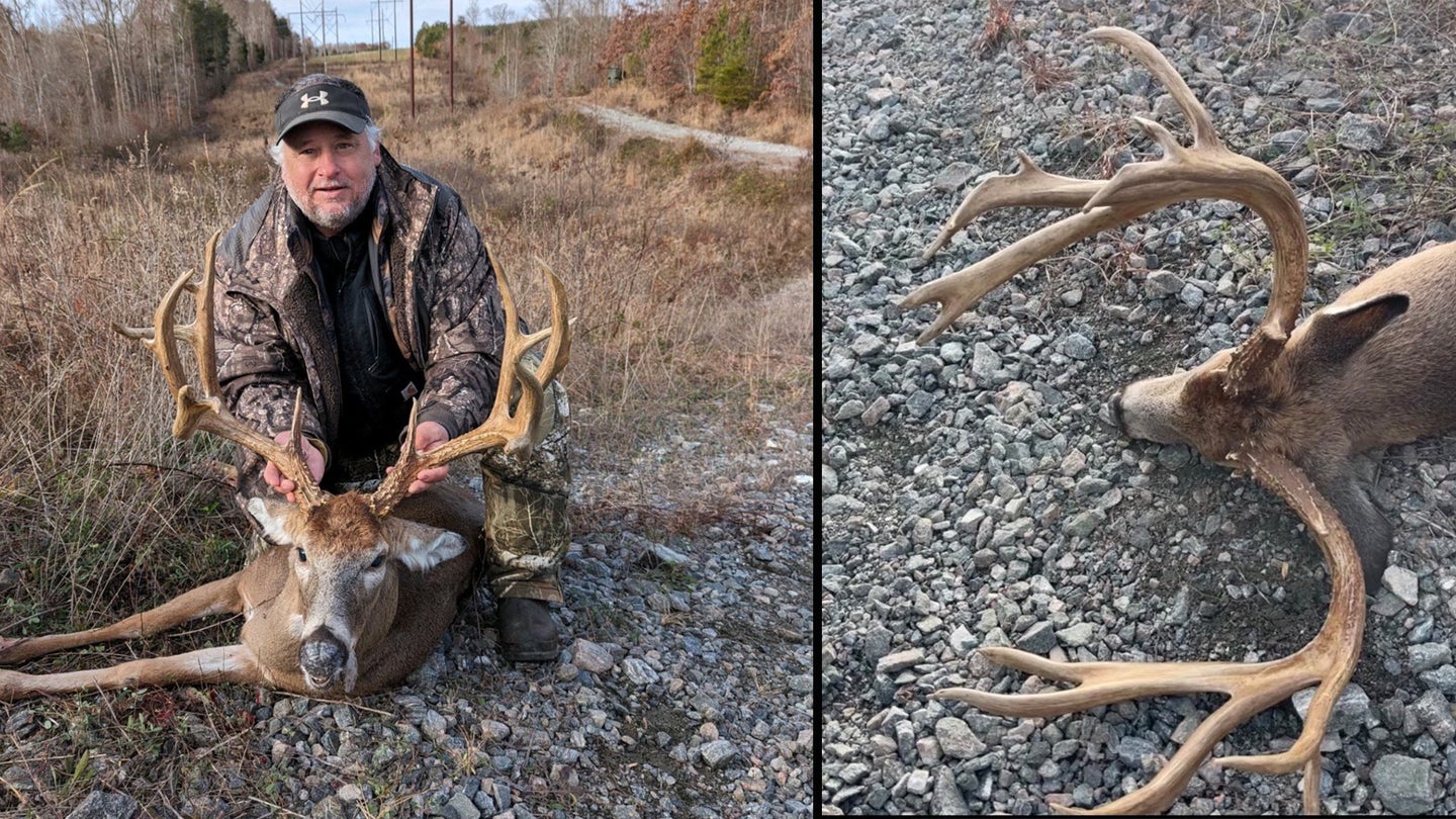 Virginia Hunter Jimmy Sherman poses with 200-plus-inch whitetail buck